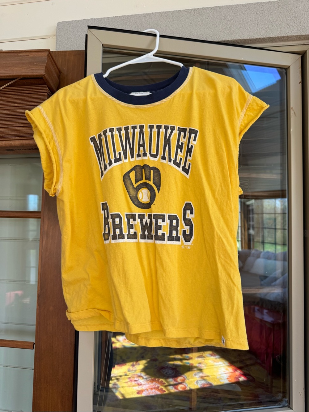 47 Brand Yellow & Navy Milwaukee Brewers Short Sleeve Tee